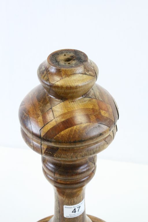 Early 20th century Specimen Wood Table Lamp Base, 45cms tall - Image 2 of 3