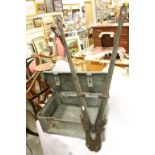 Large pair of "Record" Bolt cutters and a painted metal Toolbox