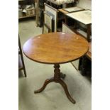 Georgian Mahogany Circular Tilt Top Table on Tripod Legs