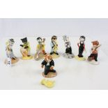Eight piece Beswick Cat Band, serial numbered CC1 - CC8