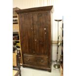 Large French Cupboard / Wardrobe with Two Doors over a Large Single Drawer, approx. 220cms high x