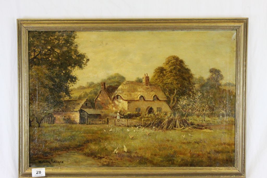 Pair of framed Oil on canvas pictures with Countryside scenes and signed "Henry Cooper" - Image 2 of 7