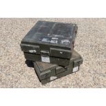 Pair of Wooden Military RAF Lossiemouth Ordnance / Ammo / Flame Tube Cases Lidded Crates / Boxes.