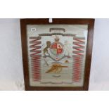 8th Battery Royal Field Artillery Battle Honours Embroidered On Silk, Framed & Glazed, Measures