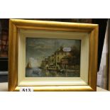 Small Oil Painting of Venice Scene, 17cms x 12cms