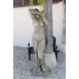 Reconstituted Stone Garden Figure of a Semi-Clad Female, approx. 120cms high