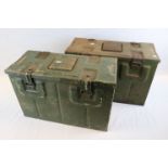 Two Vintage Military Ammunition Boxes.