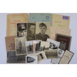 A Collection Of WW2 German Ephemera To Include : Approx 13 x Photographs, 2 x Death Cards, 2 x