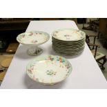 19th Century part Dinner service with Floral design