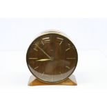 Retro 1960's Teak Effect Smiths Mantle Clock with Circular Face