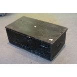 Late 19th / Early 20th century Stained Pine Box with Carrying Handles