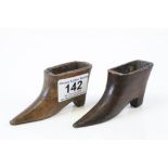 Two 19th century Treen Snuff Boots