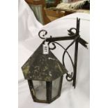 Metal wall mounted outside Lantern with glass panels