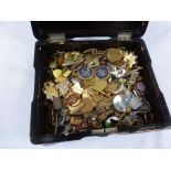 Oriental Box of Vintage Enamel and other Badges