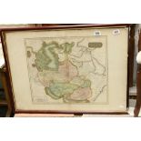 Menzies Map ' Persia ' hand Coloured Engraving 45 x 50cm approx. Framed and Glazed