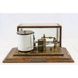 Glass cased Barograph with papers and Military inscription reading "Brig. Gen FH Horniblow C.B