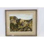 Framed Oil painting of a Mountain scene and signed "Gwennie Jones"