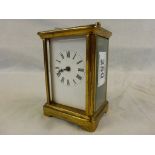 Gilt Brass Cased Carriage Clock (glass panel missing to front)