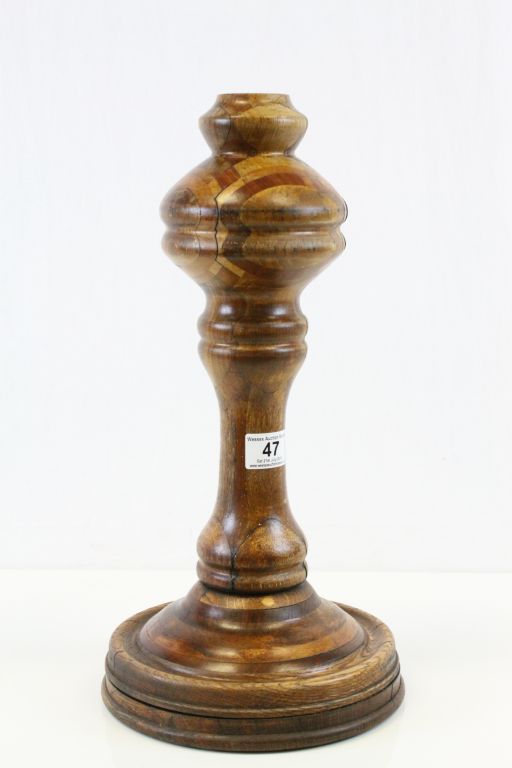 Early 20th century Specimen Wood Table Lamp Base, 45cms tall