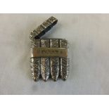 Unusual silver vesta case in the form of four Havana cigars