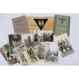 A Collection Of WW2 German Ephemera To Include A 1941 Issued Wehrpass Complete With Photograph And