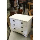 Late 19th century Painted Chest of Three Long Drawers