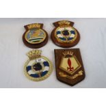 A Small Collection Of Four Military Plaques To Include HMS Howe & HMS Vanguard.