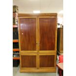 Ralph Lauren Oak Armoire comprising a Cupboard over Cupboard, approx. 200cms high x 135cms wide x