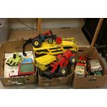 Three boxes of Playworn Tonka toys