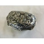 Sterling silver jewellery box with embossed decoration