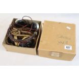 A Boxed Set Of WW2 RAF Headphones With Throat Microphone etc.