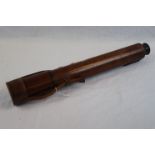 Leather Covered Military Brass 2 Drawer Telescope With Tripod Mount Fitting And Marked "R & J Beck