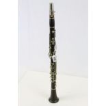 Clarinet c1930 stamped ' Boosey & Co Ltd Makers, London 25716 K.H 151, barrel and both joints show
