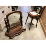 Small Mahogany Side Table with a Mahogany Vanity Dressing Table Swing Mirror