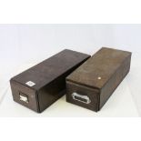 Two Oak Single Drawer File Card Cabinets