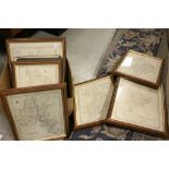 Eight Framed and Glazed Maps together with a Folder of Loose Maps