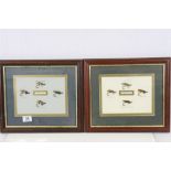 Pair of Framed, Glazed and Mounted Salmon Fishing Flies