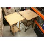 Two Bamboo and Pine Square Tables