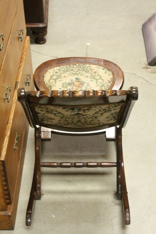 Victorian Style Folding Rocking Chair with Padded Seat and Back - Image 3 of 3