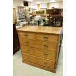 Early 20th century Arts and Crafts Oak Chest of Two Short over Three Long Drawers