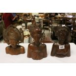 Three Balinese Hardwood sculptures