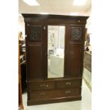 Early 20th century Mahogany Wardrobe with Single Door and Drawer Below