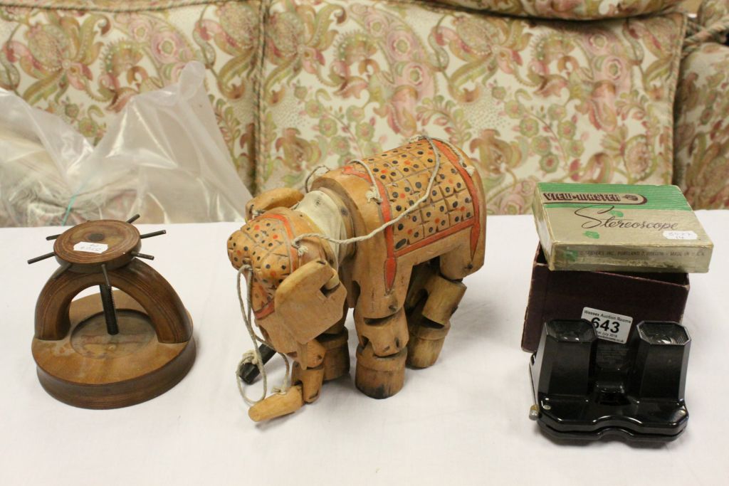 Boxed View-Master Stereoscope with Picture Reels and a Treen Nutcracker