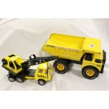 Tonka crane & a matchbox tinplate Tipper truck