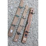 Three Sets of Upcycled Wall Hanging Coat Hooks