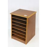 Retro Teak Stationery Filing Cabinet with Seven Filing Compartments