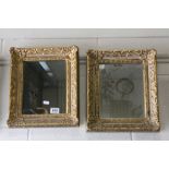 Pair of Small Rectangular Gilt Framed Mirrors, each 37cms x 31cms