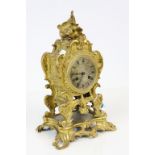 Early 19th century key wind Gilded Bronze mantle clock with pendulum