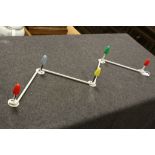 Retro Sputnik Atomic Metal Coat Rack with Five Coloured Ends