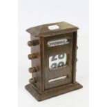 Art Deco oak cased perpetual desk calendar